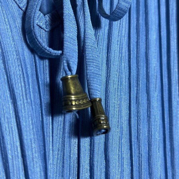 Free People Oversized Pleated Bell Sleeve Mini Dress S  Bohemian Relaxed Fit - Picture 7 of 14